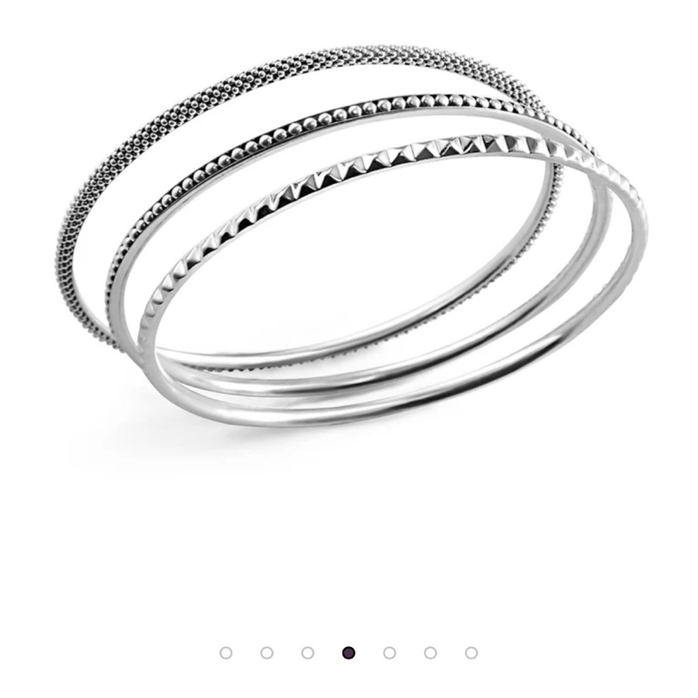LAGOS Caviar Sterling Silver Three Bangle Set - Picture 15 of 16